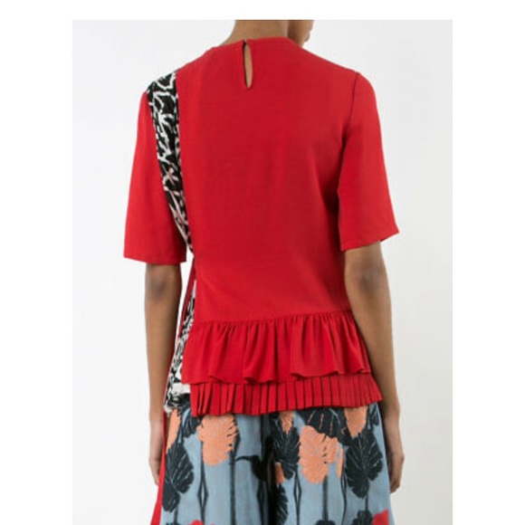 Yigal Azrouël Silk Pleated Peplum Top - Picture 6 of 7